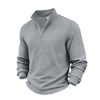 Jacquard-sweatshirt för herr med kvartslång dragkedja