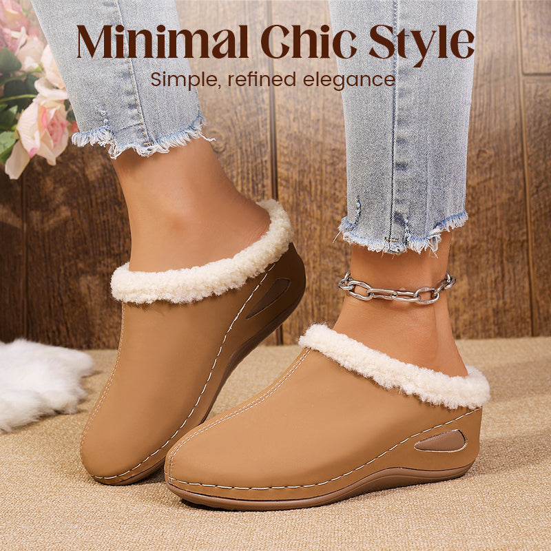 Komfortable slip-on loafers med ullfôr til dame