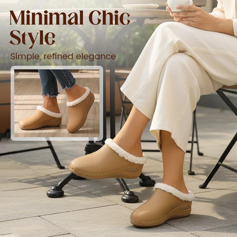 Komfortable slip-on loafers med ullfôr til dame