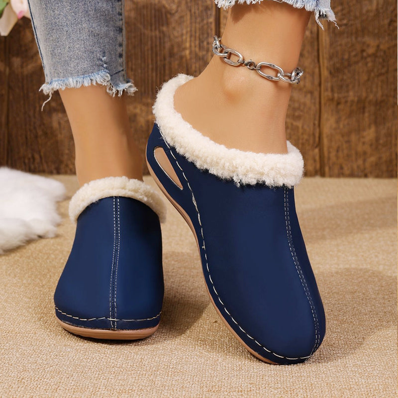 Komfortable slip-on loafers med ullfôr til dame