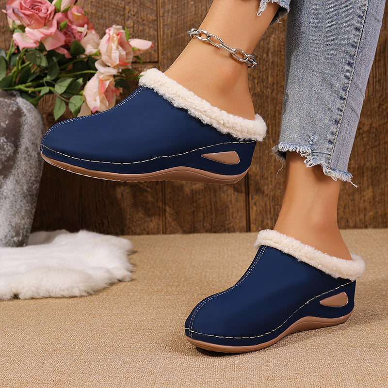 Komfortable slip-on loafers med ullfôr til dame