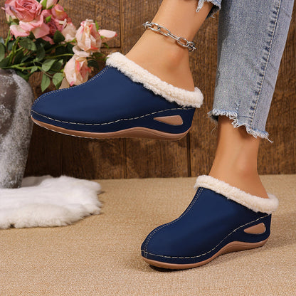 Komfortable slip-on loafers med ullfôr til dame