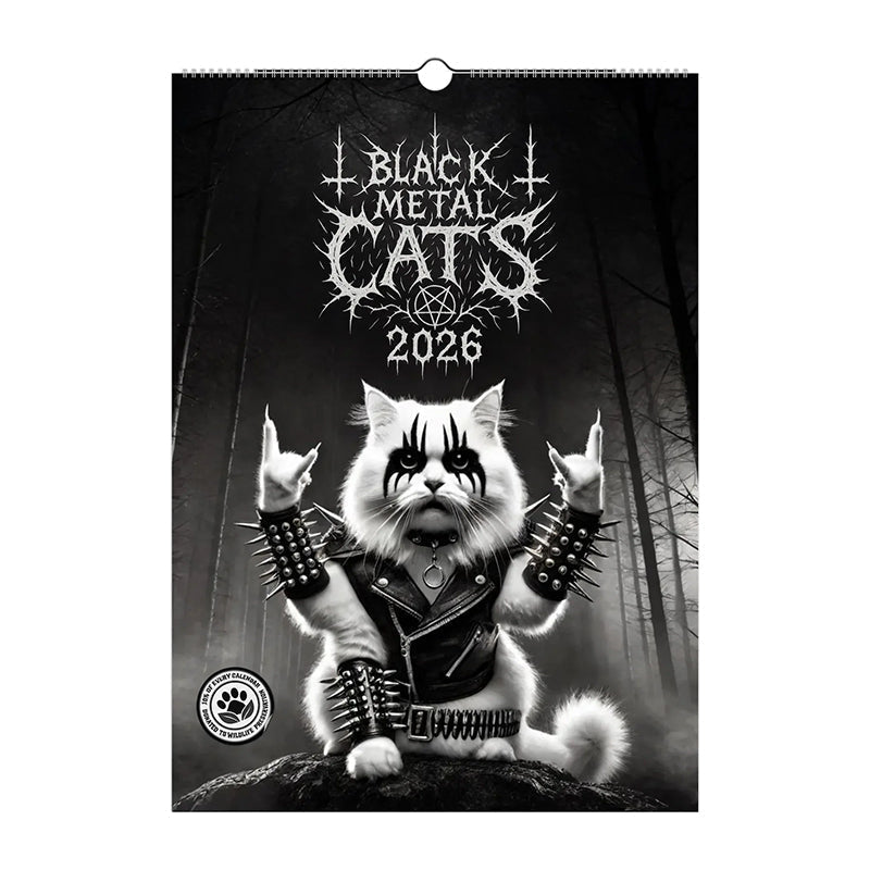Svart Metallkatt Kalender 2026