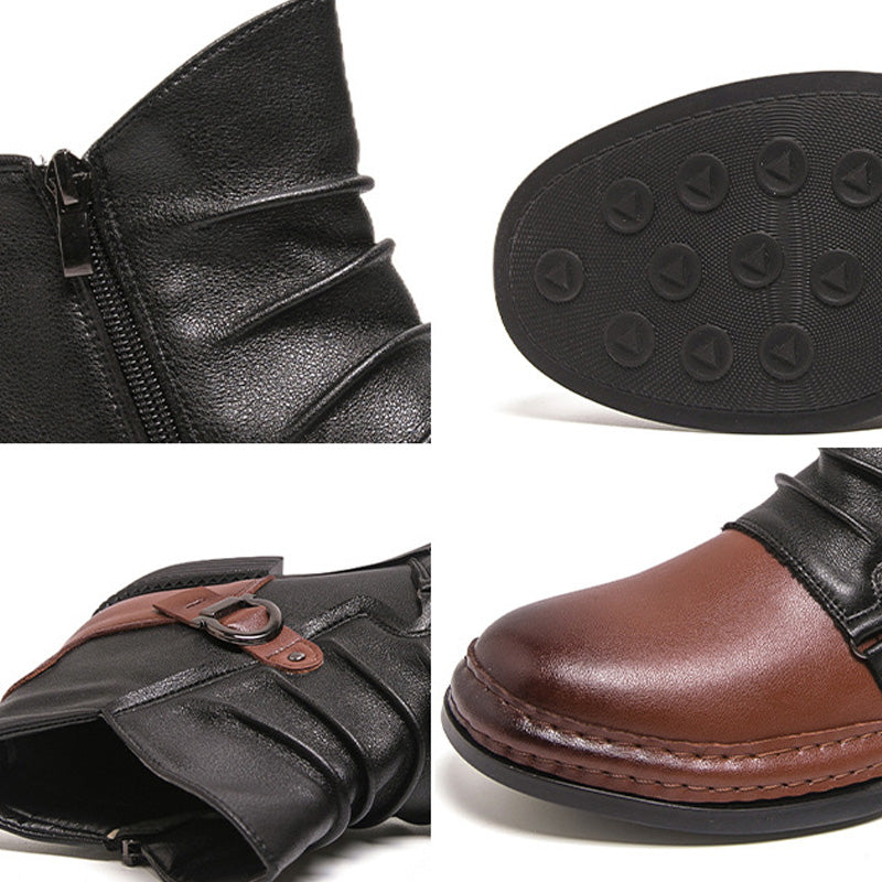 ANKELSKOR I ÄKTA LÄDER FÖR HERR【FRI FRAKT】