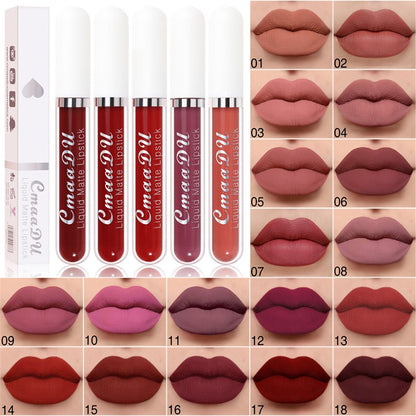 💝 💄 | 10-pack Matt Vattenfast Läppstiftsset – Vitamin E & Avtryckssäkert