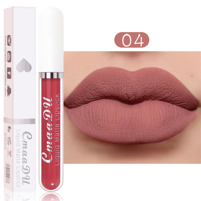 💝 💄 | 10-pack Matt Vattenfast Läppstiftsset – Vitamin E & Avtryckssäkert