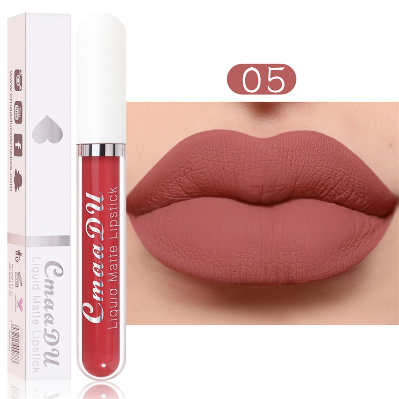 💝 💄 | 10-pack Matt Vattenfast Läppstiftsset – Vitamin E & Avtryckssäkert