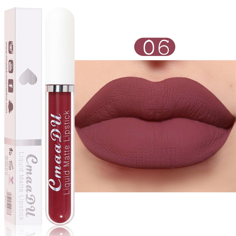 💝 💄 | 10-pack Matt Vattenfast Läppstiftsset – Vitamin E & Avtryckssäkert