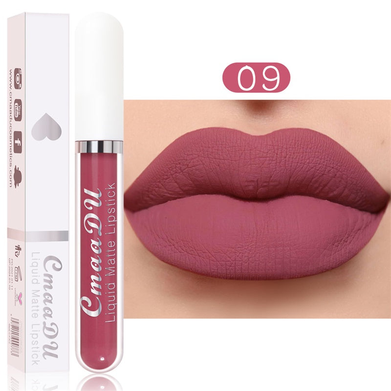 💝 💄 | 10-pack Matt Vattenfast Läppstiftsset – Vitamin E & Avtryckssäkert