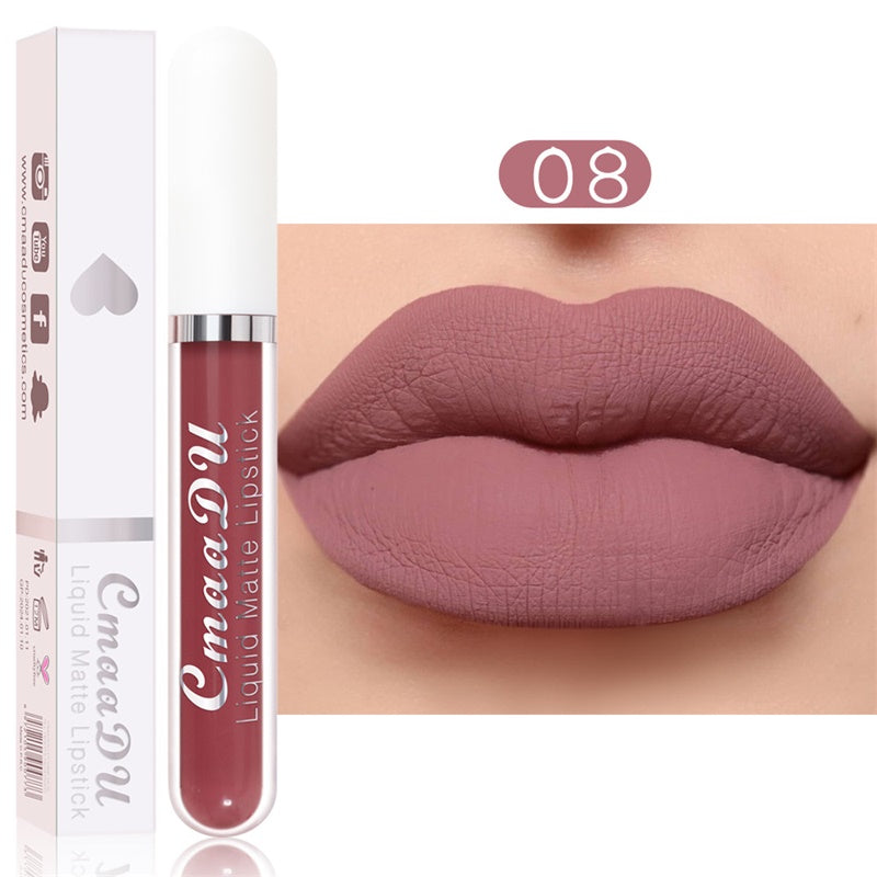 💝 💄 | 10-pack Matt Vattenfast Läppstiftsset – Vitamin E & Avtryckssäkert