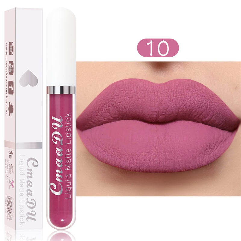 💝 💄 | 10-pack Matt Vattenfast Läppstiftsset – Vitamin E & Avtryckssäkert