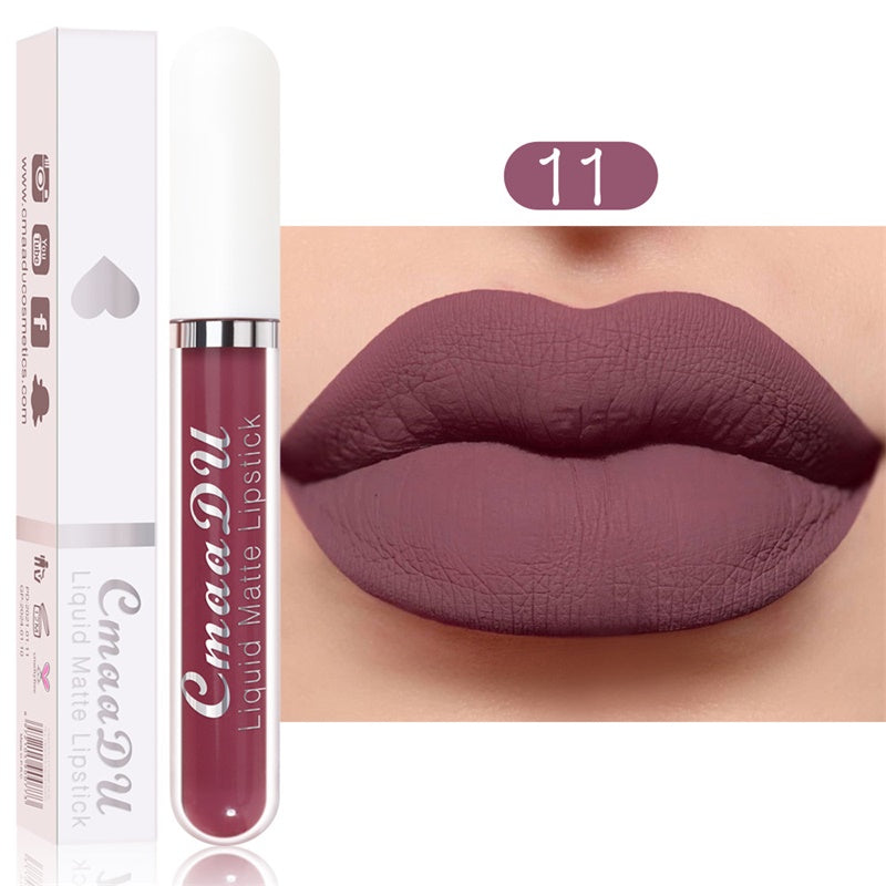 💝 💄 | 10-pack Matt Vattenfast Läppstiftsset – Vitamin E & Avtryckssäkert