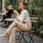 🌟👖 Snygga dambyxor med hög midja – skrynkelfria och hållbara för kontoret och vardagen 🌿✨