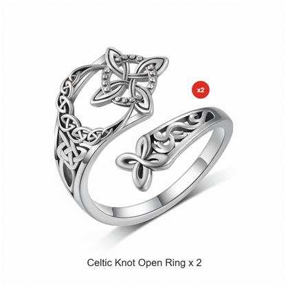 🧡 S925 Sterlingsilver Öppen ring med keltisk knut