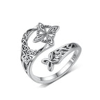 🧡 S925 Sterlingsilver Öppen ring med keltisk knut