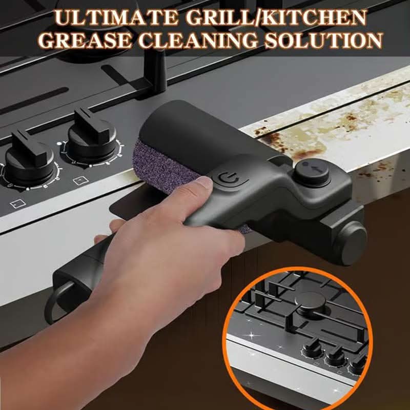 🔥 60 % RABATT NÅ! 🍖 Trådløs elektrisk grillbørste – Dyprens, langt håndtak og oppladbar 🔋