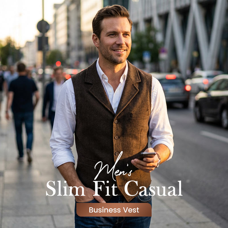 (Köp 2 – fri frakt)Slim Fit-väst för män, casual business