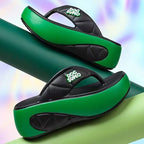 Dam sommarfärgblockerade mjuka platåflip-flops