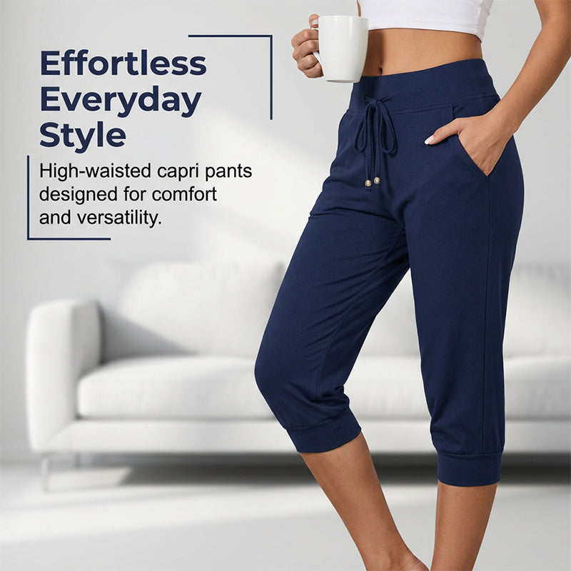 🧘‍♀️🌸 48% RABATT! | Korta Sweatpants – Dragsko i Midjan & Capri-längd för Avkoppling!