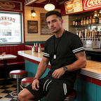 ✨🔥 2-delat set för män: randig t-shirt och shorts