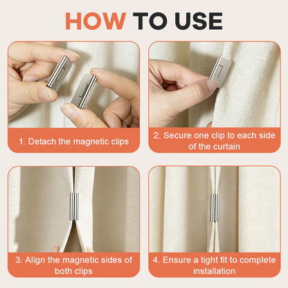 Magnetiske gardinspenner for mørklegging