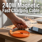 240 W magnetisk självupprullande Type-C-kabel