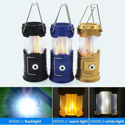 3-i-1 LED Flammande Campinglykta