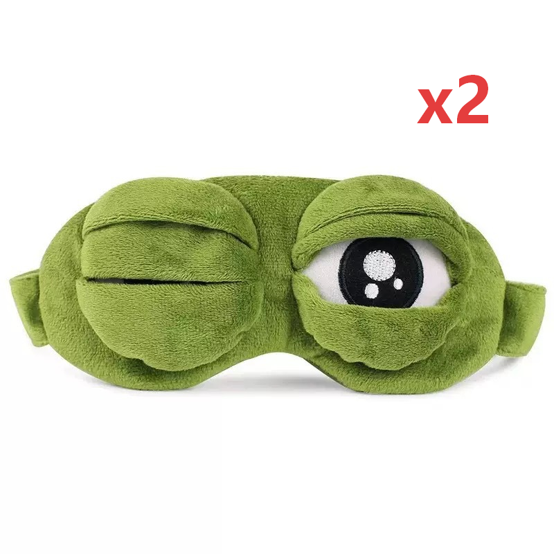 Mjuk rolig groda 3D-sömnmask