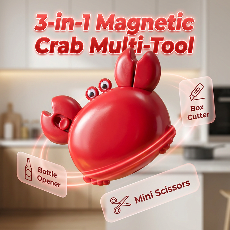 📢📢50 % RABATT!! ⏰Multifunksjonell magnetisk flaskeåpner formet som en krabbe