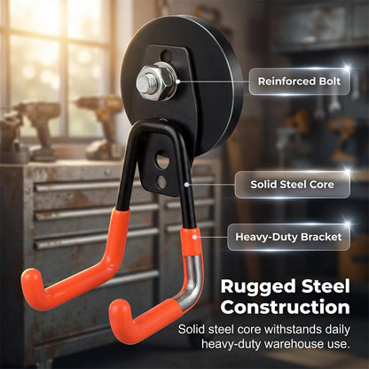 🥳2026 VARMT SALG🥳💞50 000+ SOLGT!🧲💎 50 % RABATT! Kraftig magnetisk dobbelklo-krok – Industriell neodymmagnet, sklisikkert gummibelegg. Ingen boring, tåler opptil 26 kg! 🛡️✨