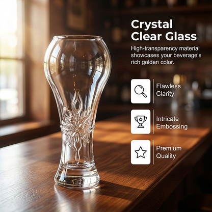 【Ultimate smak】 Gaveølglass | 500 ml | Stort ølkrus formet som fotball-VM