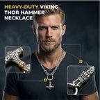 ✨ Halskjede med anheng formet som vikinghammeren Thor, rustfritt stål, bysantinsk kjede