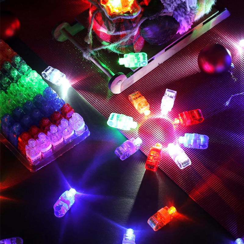🥳2026 Hot Selling Item🥳 Mini Colorful LED Finger Light – Bright multi-color light, one-button on/off. Soft elastic band for a comfortable fit – perfect for parties, concerts, and kids' games! 🎶✨
