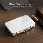 Mini anti-theft document case/business card holder in aluminum alloy