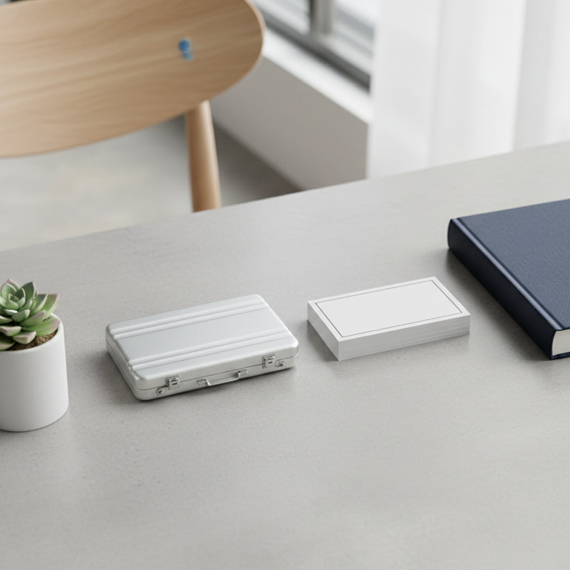 Mini anti-theft document case/business card holder in aluminum alloy