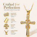 ✝️✨ Sparkling cross necklace – Elegant twisted design, shiny & versatile finish – Perfect for everyday wear and special occasions 💎