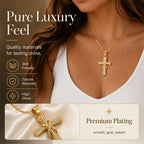 ✝️✨ Sparkling cross necklace – Elegant twisted design, shiny & versatile finish – Perfect for everyday wear and special occasions 💎