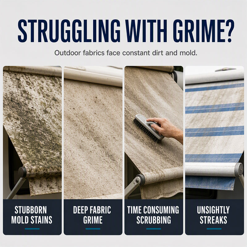 Powerful awning cleaning spray for motorhome