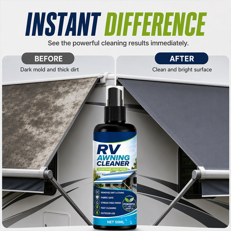 Powerful awning cleaning spray for motorhome
