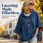 Women's Casual Loose Denim Hoodie – Relaxed Comfort & Effortless Autumn Style